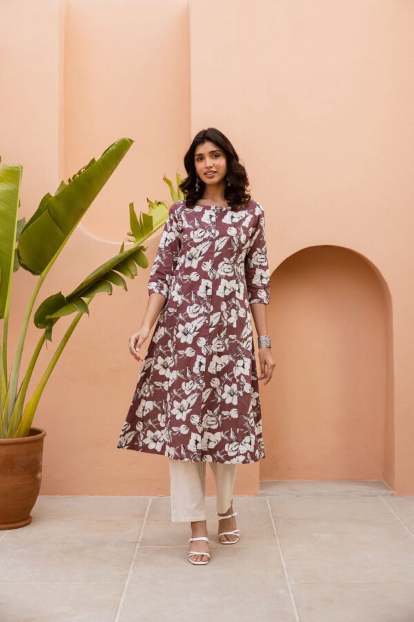 Pure cotton floral kurta set