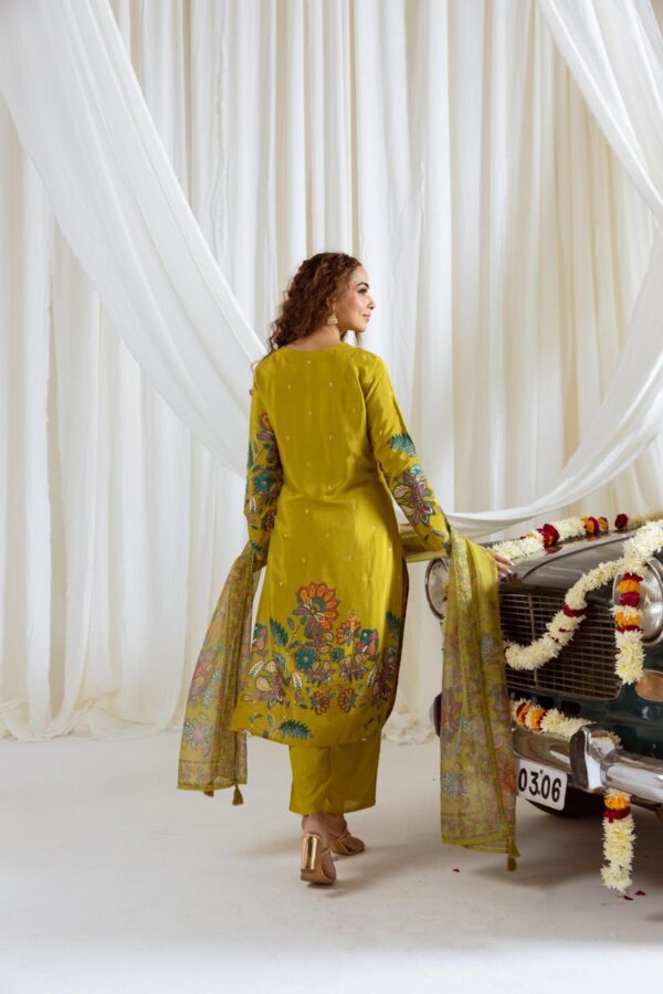 Dola Silk straight suit with dupatta - Image 5