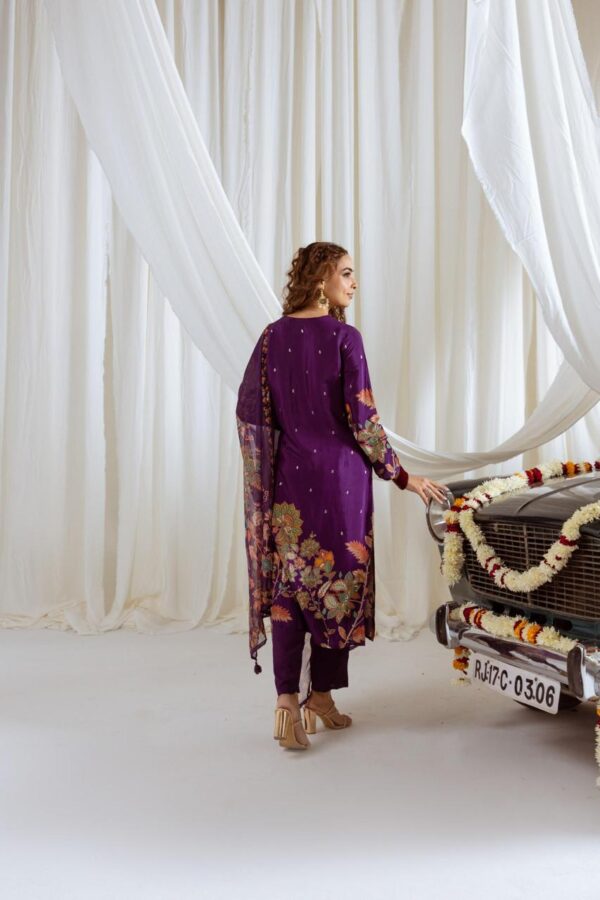 Dola Silk straight suit with dupatta - Image 2