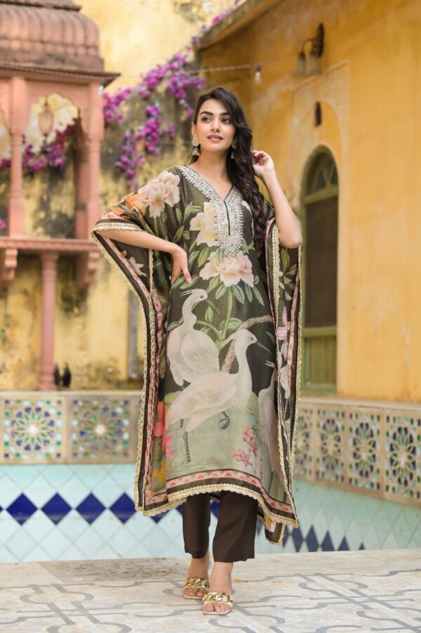 Luxurious Shimmer Tissue Kaftan Set - Image 4