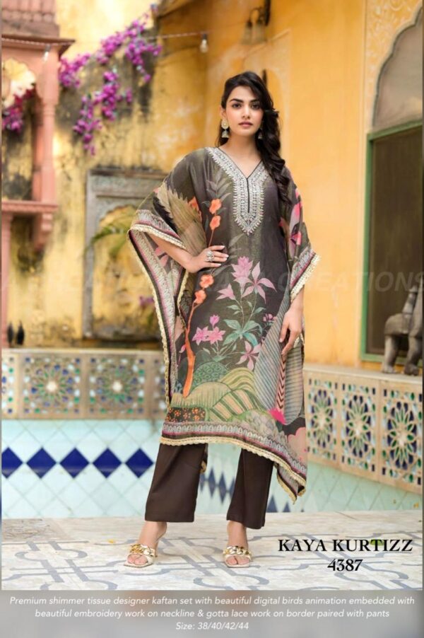 Luxurious Shimmer Tissue Kaftan Set