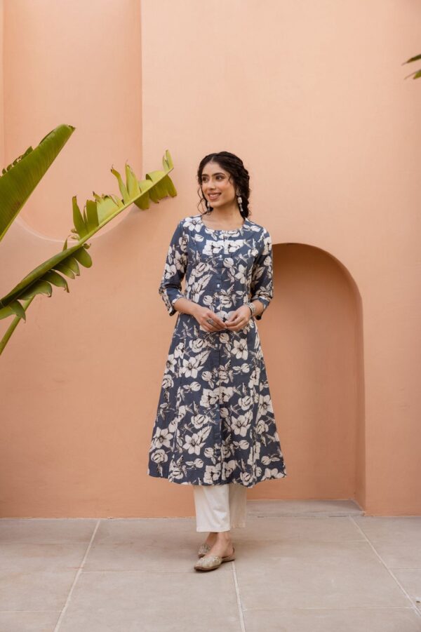 Pure cotton floral kurta set