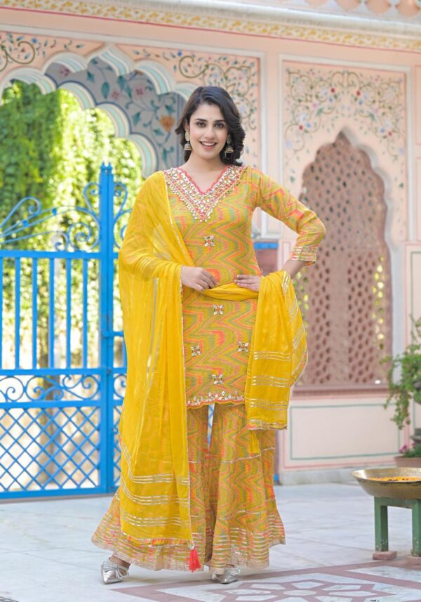 Pure Chinon Kurta with Sharara Set - Image 2