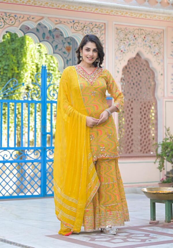 Pure Chinon Kurta with Sharara Set - Image 9