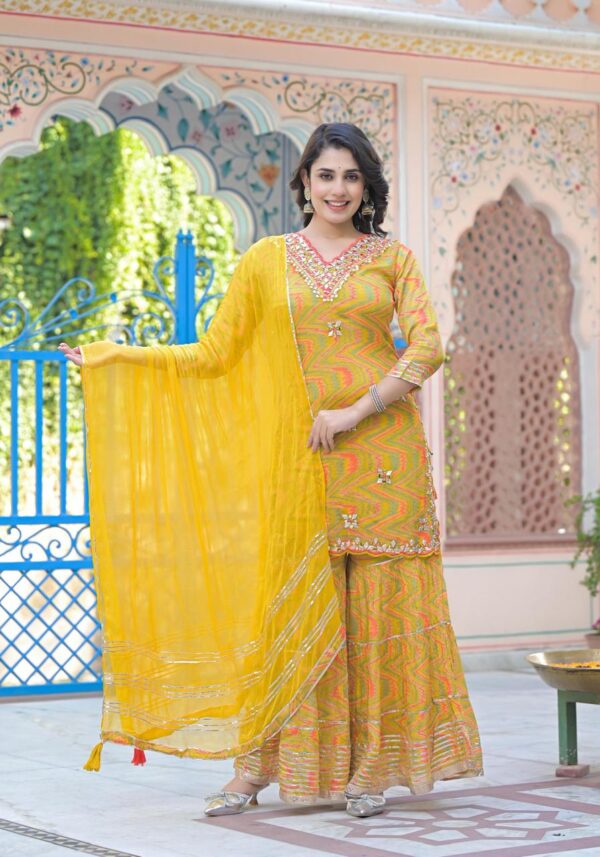 Pure Chinon Kurta with Sharara Set - Image 6