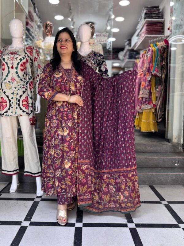 Women Floral Anarkali Kurta Set