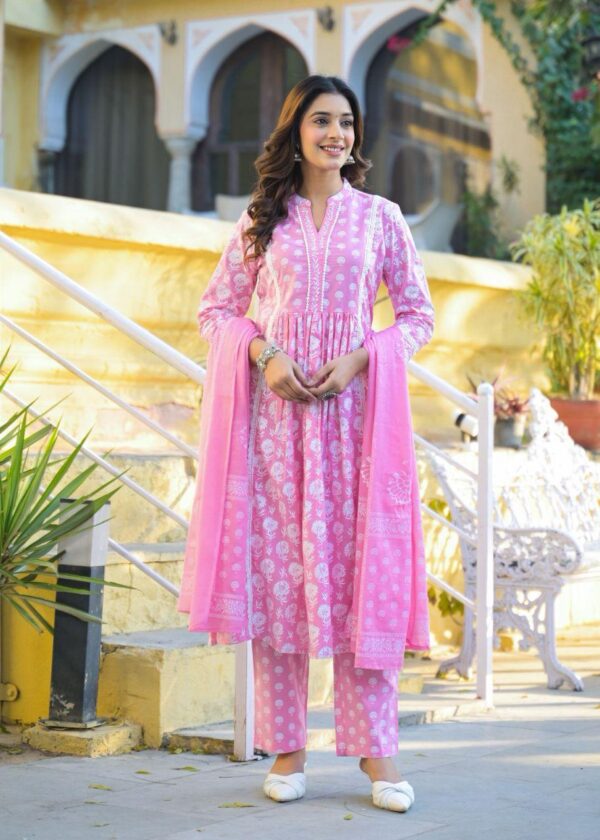 Elegant A-Line Cotton Kurta Set