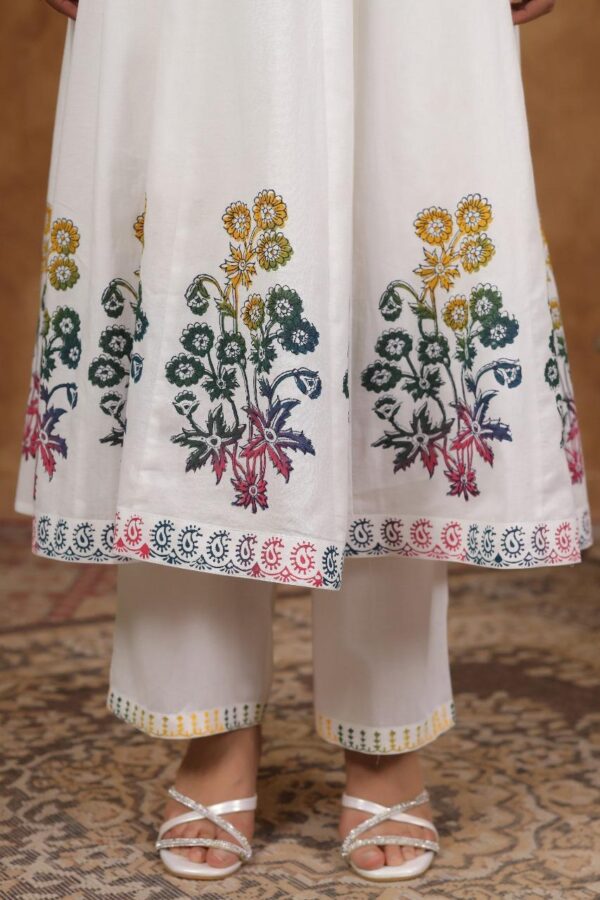 Cotton Floral Print Anarkali Kurta set - Image 11