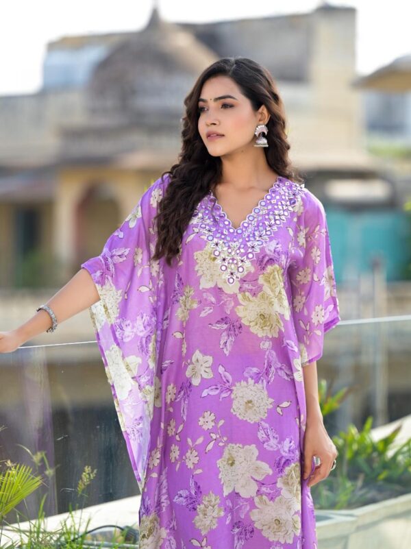 Floral Printed Kaftan Set - Image 6