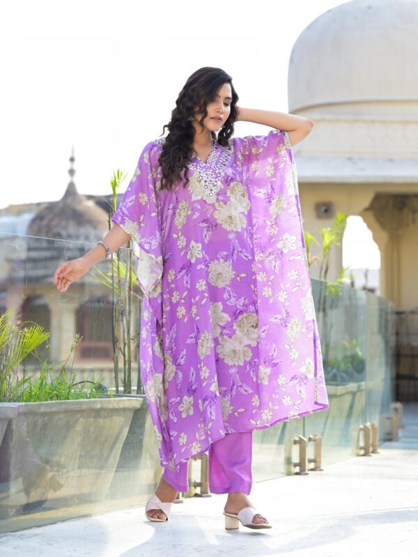 Floral Printed Kaftan Set - Image 3