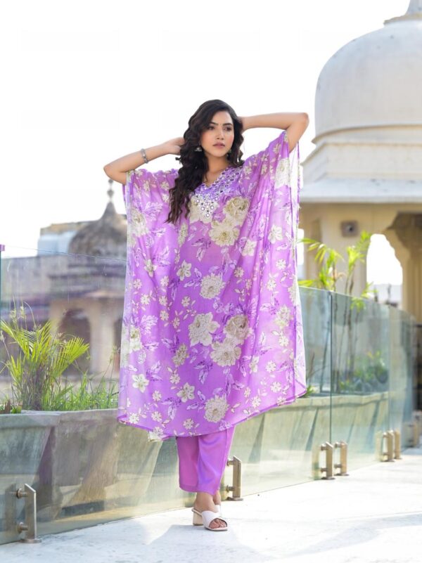 Floral Printed Kaftan Set - Image 2