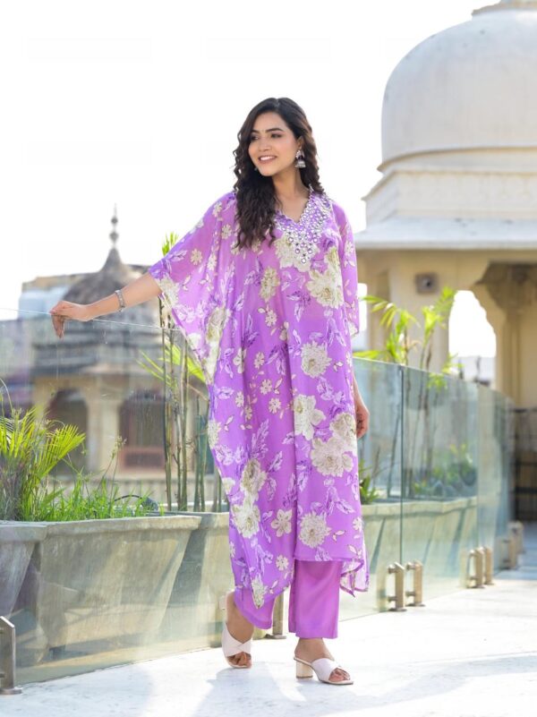 Floral Printed Kaftan Set - Image 4