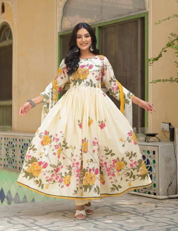 Floral Elegance Anarkali Gown Set