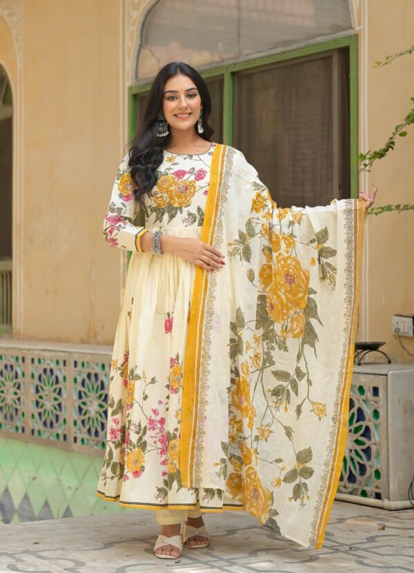 Floral Elegance Anarkali Gown Set - Image 2