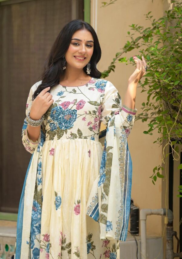 Floral Elegance Anarkali Gown Set - Image 3