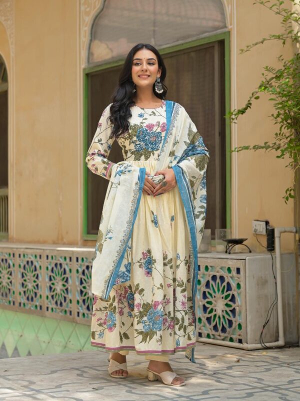 Floral Elegance Anarkali Gown Set