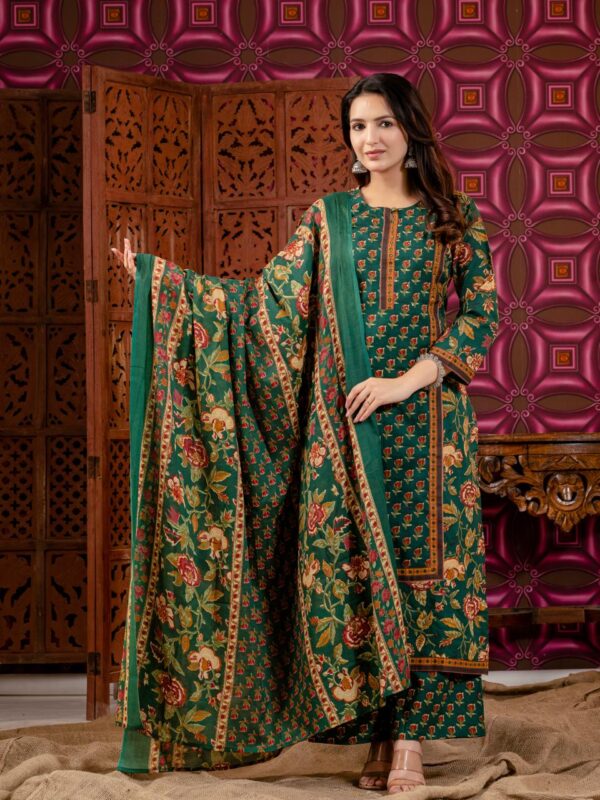 Elegant cotton suit with Dupatta - Image 2