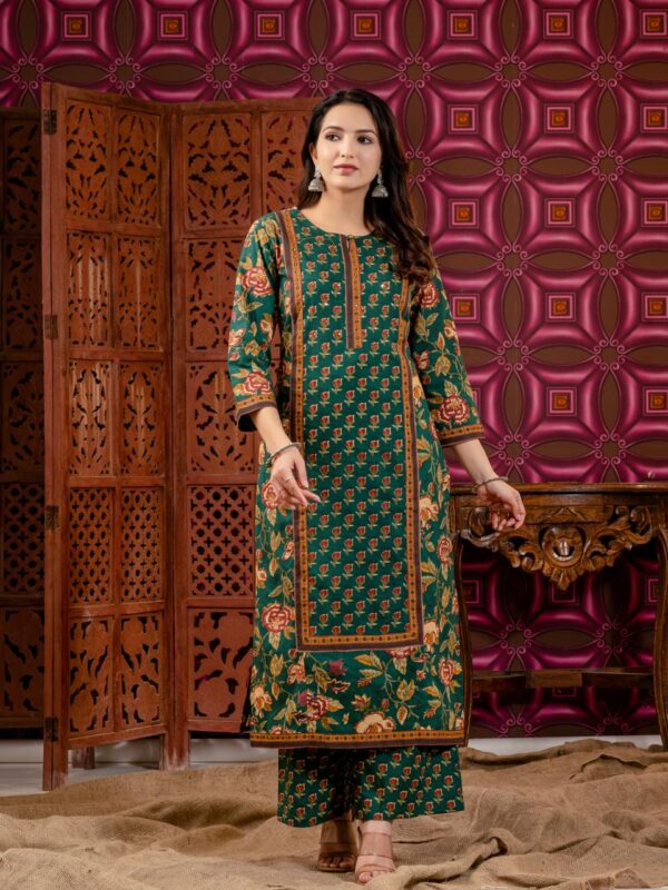 Elegant cotton suit with Dupatta - Image 4