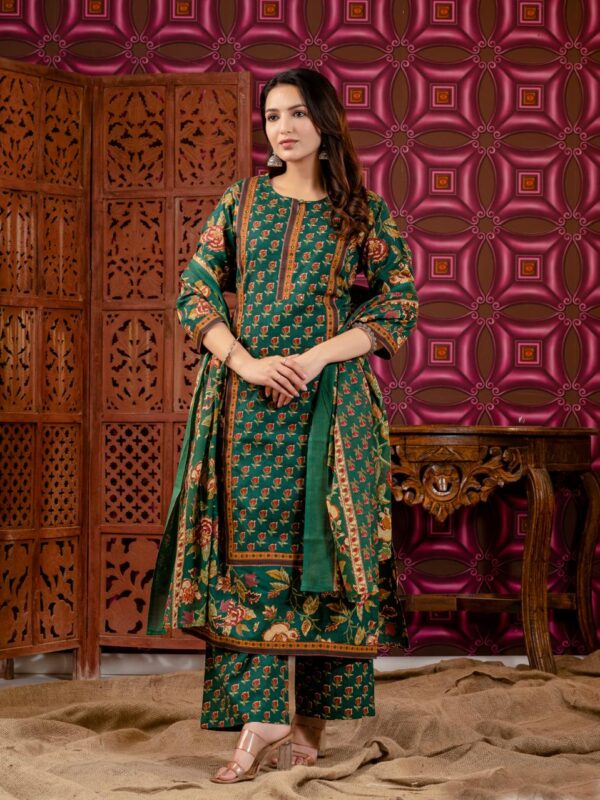 Elegant cotton suit with Dupatta