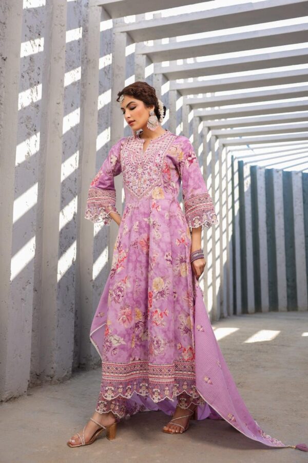 Elegant Floral Anarkali Kurta Set - Image 2