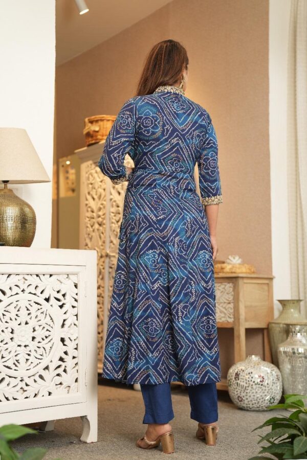 Elegant Bandhini A-line Kurta Set - Image 8