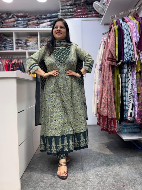 Cotton Anarkali Gown Suit - Image 4