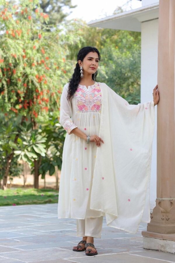 Embroidered A-Line Kurta Set - Image 14