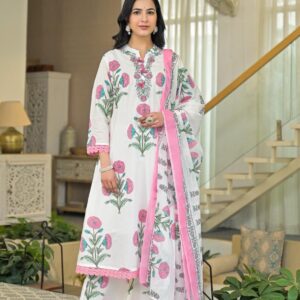 Floral Delight Cotton Kurta Set