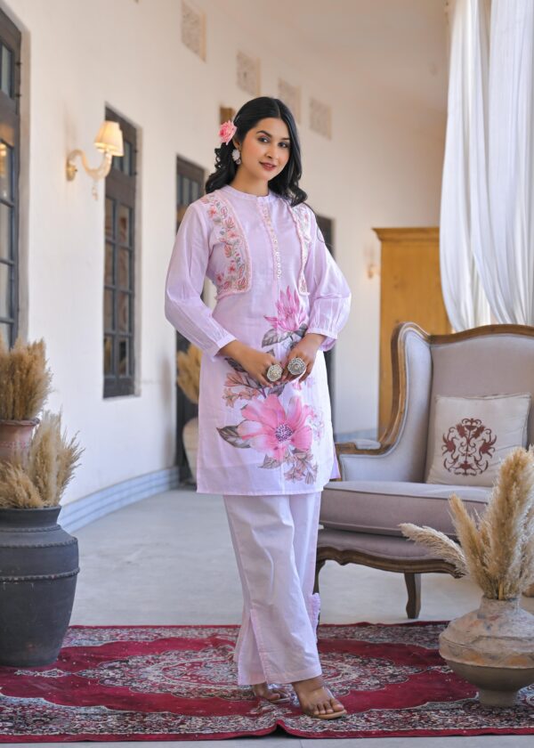 Floral Printed Cotton Cord Set - Image 3