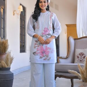 Floral Printed Cotton Cord Set