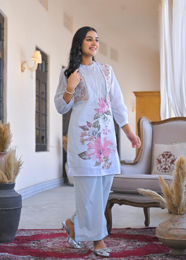 Floral Printed Cotton Cord Set - Image 3