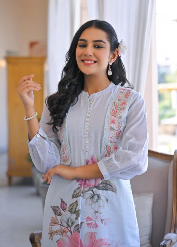 Floral Printed Cotton Cord Set - Image 2