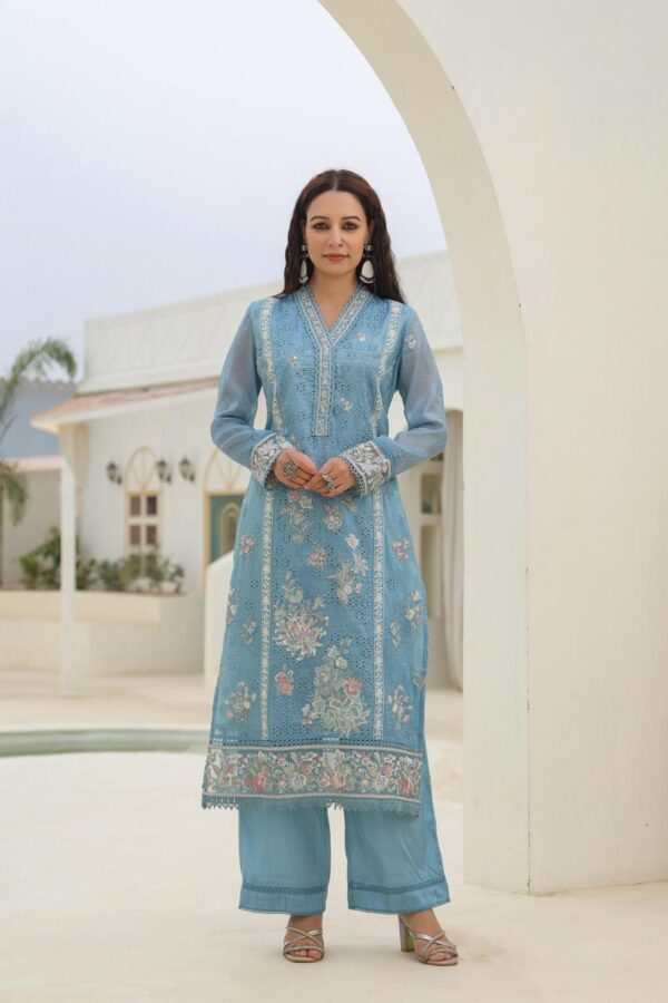 Festive Premium Gold Crush Fabric Suit - Image 6