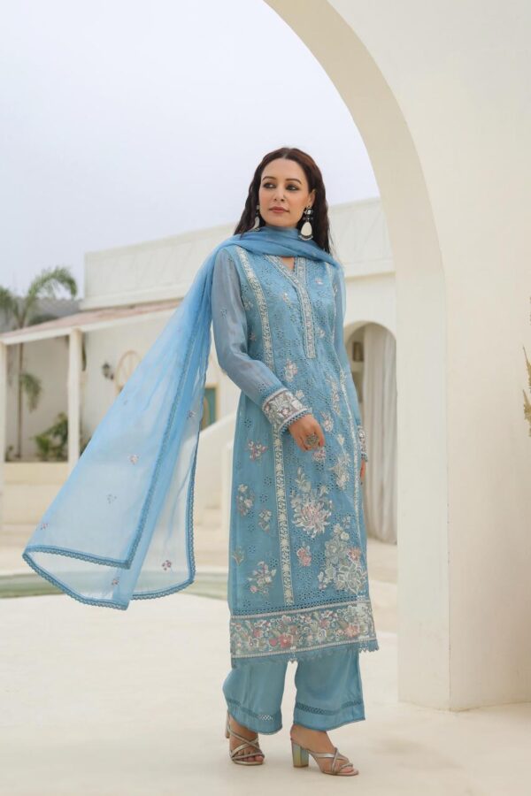 Festive Premium Gold Crush Fabric Suit - Image 9