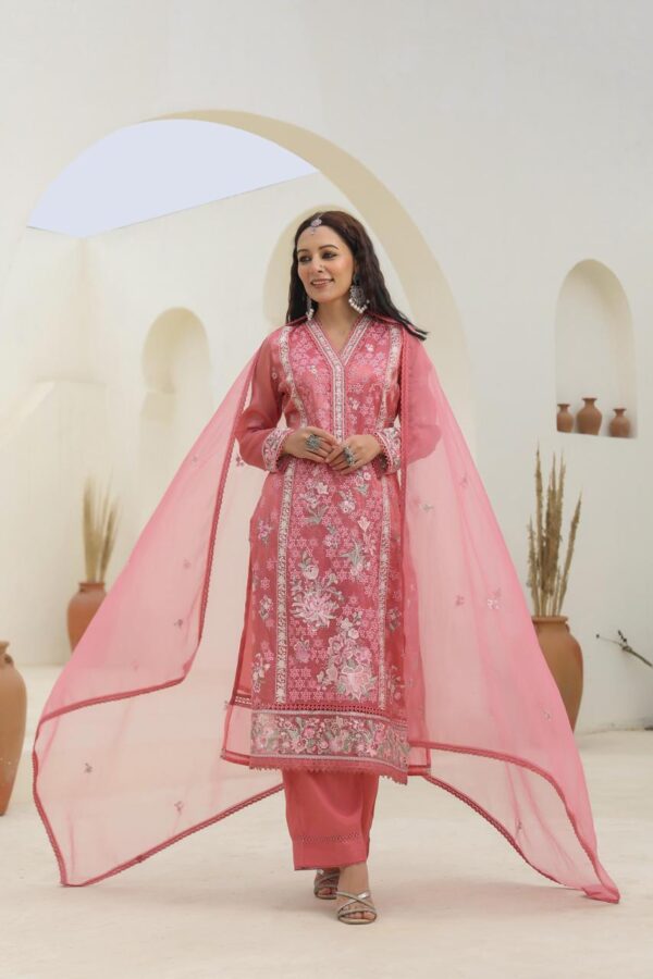 Festive Premium Gold Crush Fabric Suit - Image 6