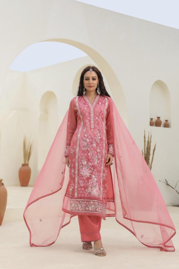 Festive Premium Gold Crush Fabric Suit - Image 5