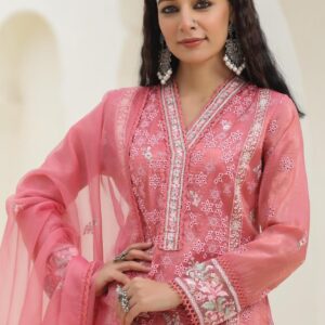 Festive Premium Gold Crush Fabric Suit