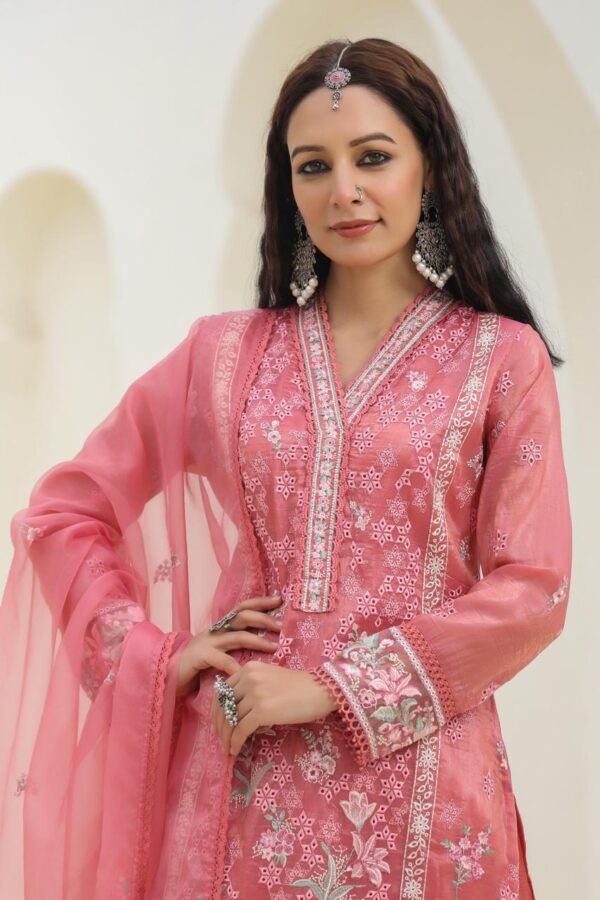 Festive Premium Gold Crush Fabric Suit