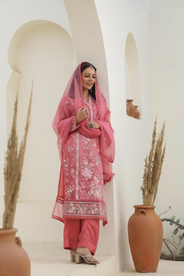 Festive Premium Gold Crush Fabric Suit - Image 2