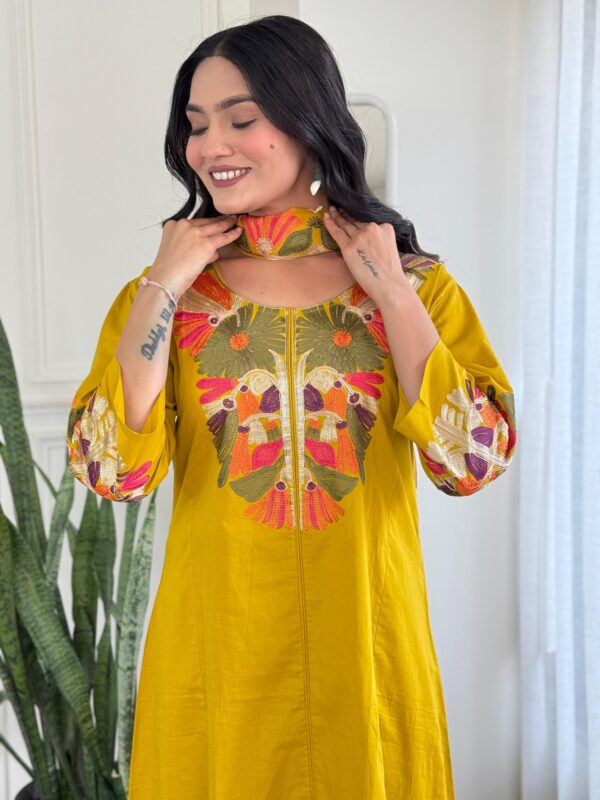 Elegant Embroidered A-line Kurta Set