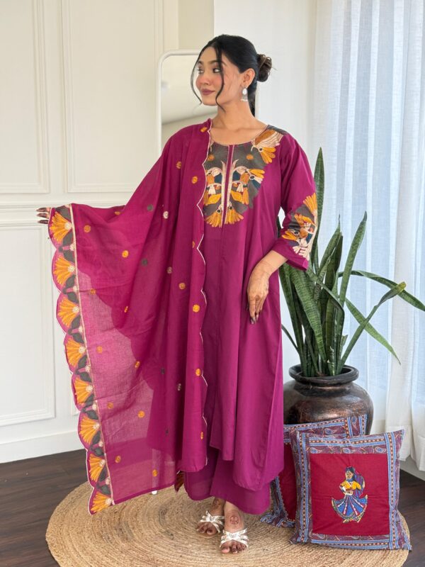 Elegant Embroidered A-line Kurta Set