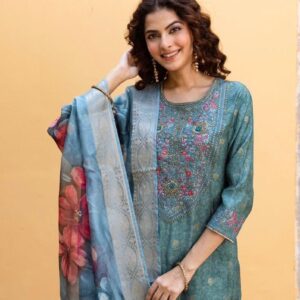 Floral Shimmer Tissue Kurta Set