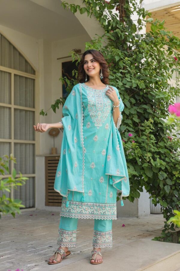 Elegant Dobby Cotton Designer Suit - Image 5