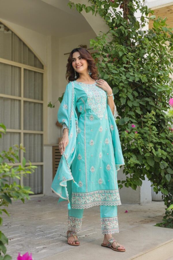 Elegant Dobby Cotton Designer Suit - Image 6