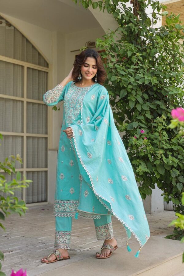 Elegant Dobby Cotton Designer Suit - Image 4