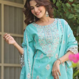 Elegant Dobby Cotton Designer Suit