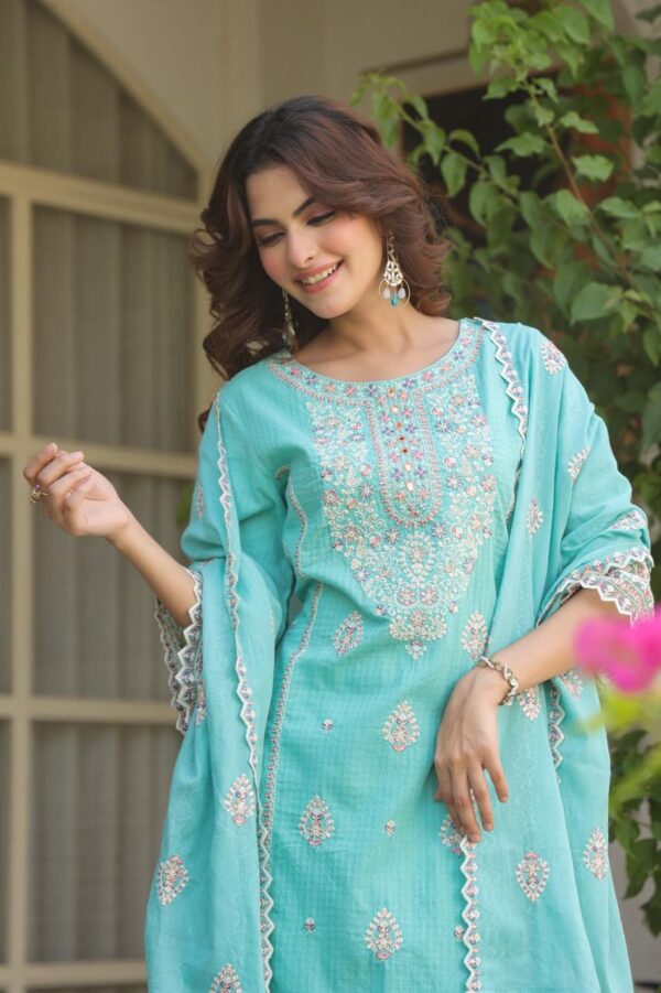 Elegant Dobby Cotton Designer Suit