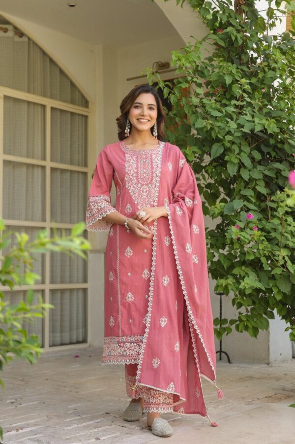 Elegant Dobby Cotton Designer Suit - Image 3