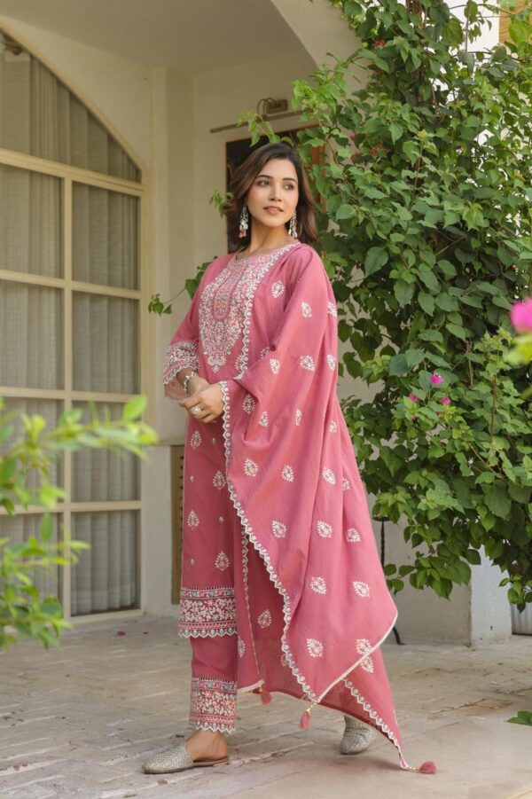 Elegant Dobby Cotton Designer Suit - Image 4