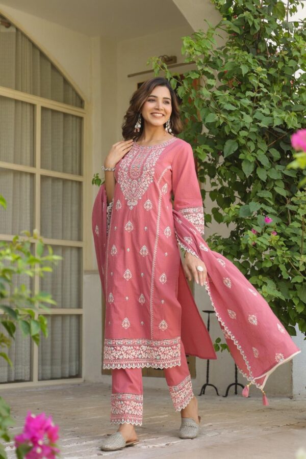 Elegant Dobby Cotton Designer Suit - Image 6